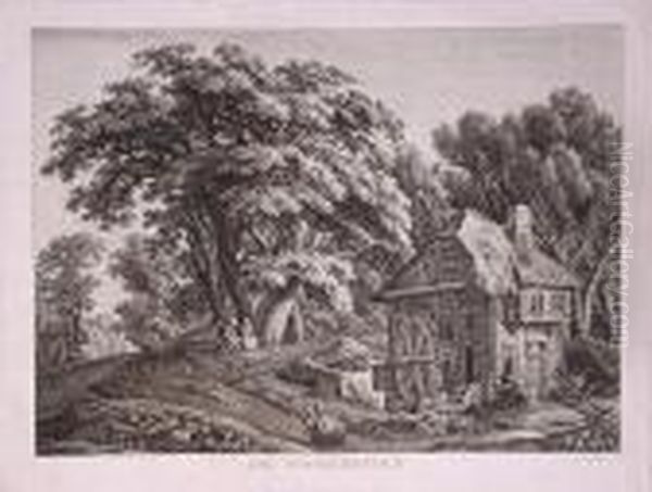 Die Wassermuhle Oil Painting by Carl Wilhelm Kolbe