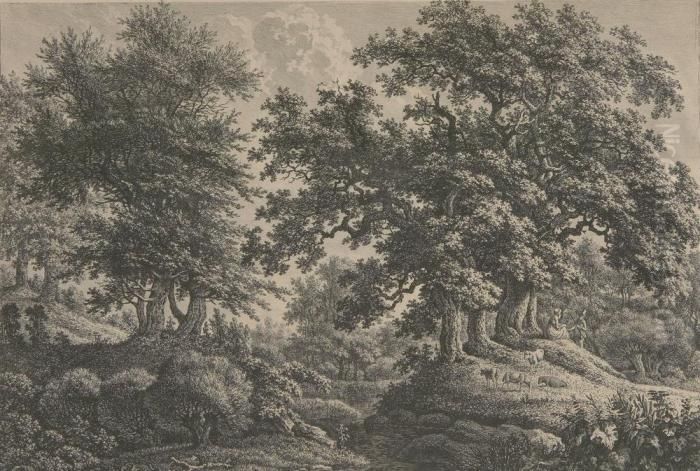 Waldpartie. Oil Painting by Carl Wilhelm Kolbe