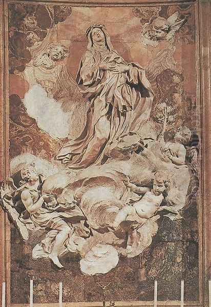 Assumption of St Catherine Oil Painting by Melchiorre Cafn