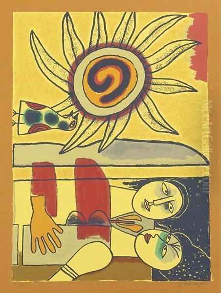 Soleil cou coupe Oil Painting by Michel des Gobelins Corneille