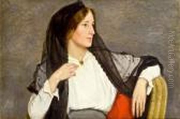 Damenportrat Oil Painting by Friedrich Konig