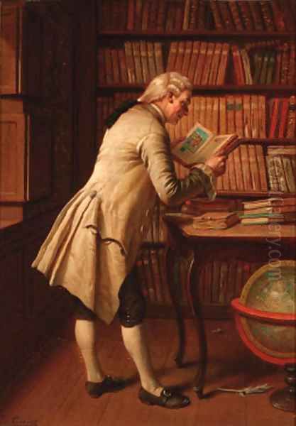 An interesting book Oil Painting by Theodore Ceriez