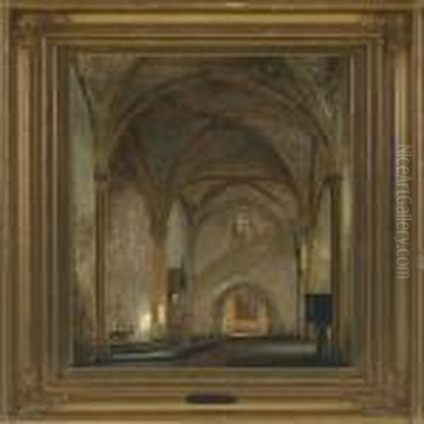 Morgen I Kirken San Eio... I Toscana Oil Painting by Peter Kornbeck