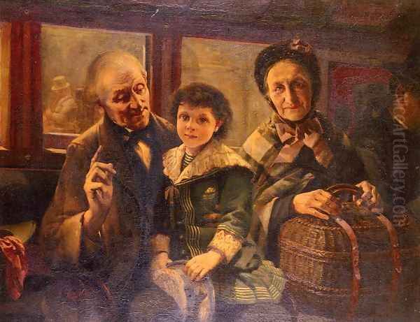 On The Omnibus Oil Painting by Henri Coeylas