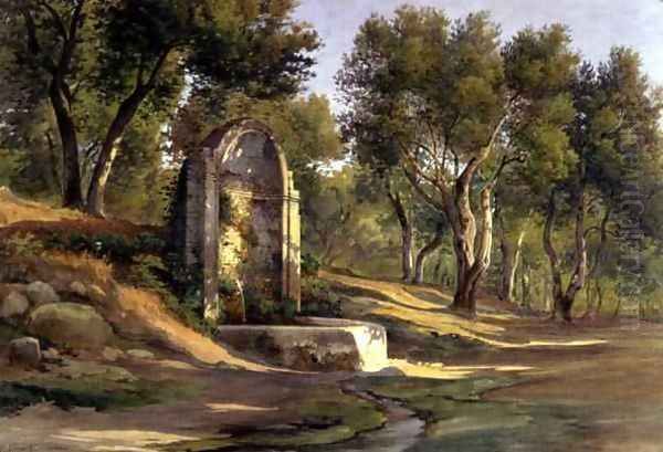 Via Appia Antica in Rome, 19th century Oil Painting by Solomon Corrodi