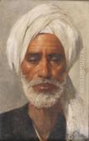 Portrait D'homme Au Turban Oil Painting by Franz Xavier Kosler