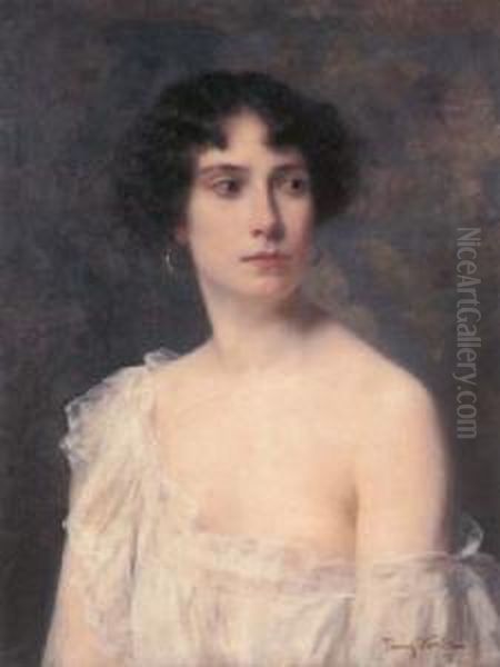 Portrait Einer Jungen Dame Oil Painting by Franz Xavier Kosler