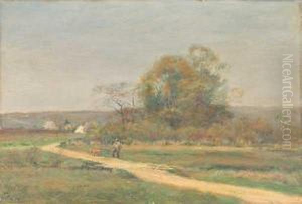 ''a Road To The Beach'' Oil Painting by Frederick William Kost