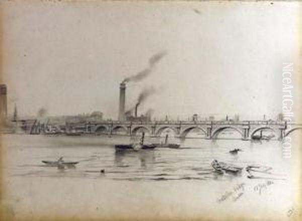 An Album With 36 (double) Pages 
With 29 Drawings And Threewatercolours With Views Of Or Near Margate, 
Sheerness, Gravesand,london, Woolwich, Greenwich, Tunbridge Wells, Dover
 And Amsterdam,and Of Shipping Oil Painting by Everhardus Koster