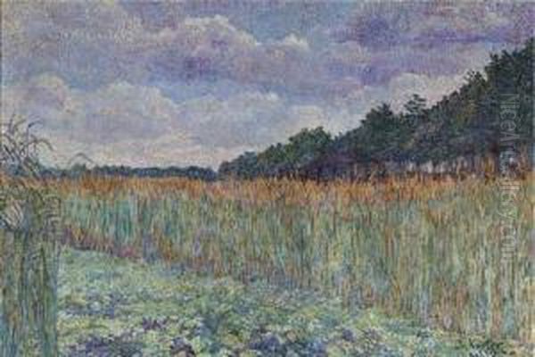 A Cornfield Oil Painting by Jo Koster Van Hattum