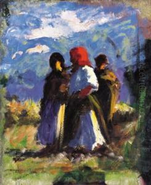 On The Way Home Oil Painting by Jozsef Koszta