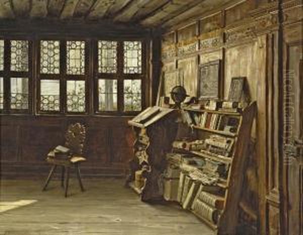 Studierstube Oil Painting by G.Hugo Kotschenreiter