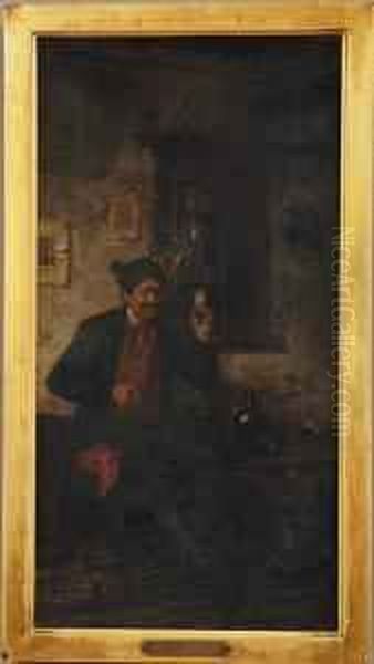 Interior Scene With Figure Oil Painting by G.Hugo Kotschenreiter