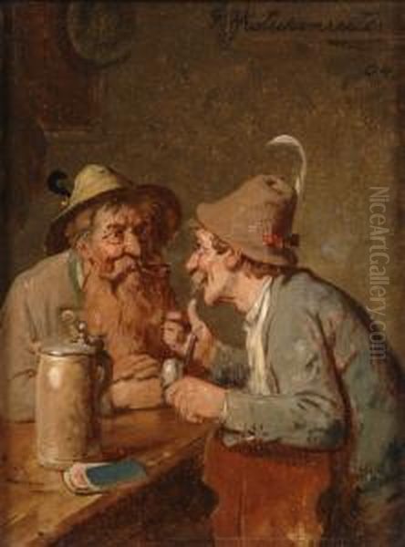 Bayrische Konversation. Oil Painting by G.Hugo Kotschenreiter