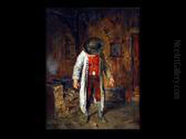 Die Zerbrochene Pfeife Oil Painting by G.Hugo Kotschenreiter