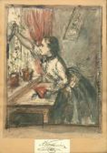 Przy Oknie Oil Painting by Anton Kozakiewicz