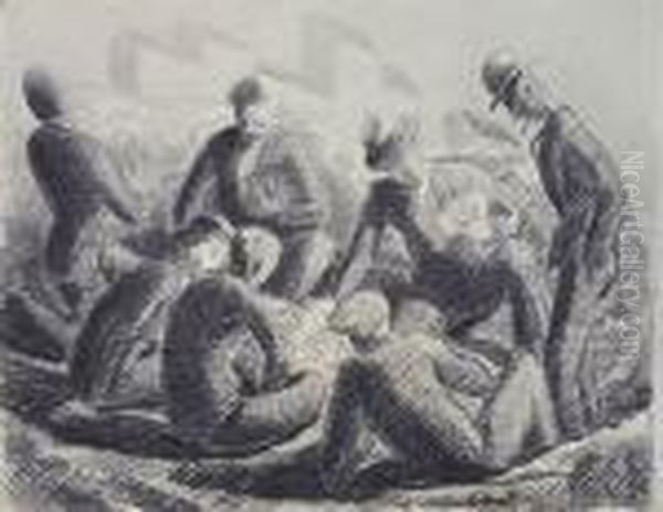 Hraci Karet Oil Painting by Jaroslav Kral