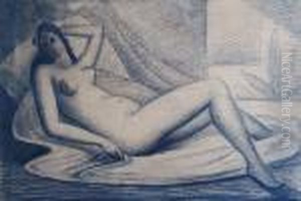 Lezici Divci Akt Oil Painting by Jaroslav Kral