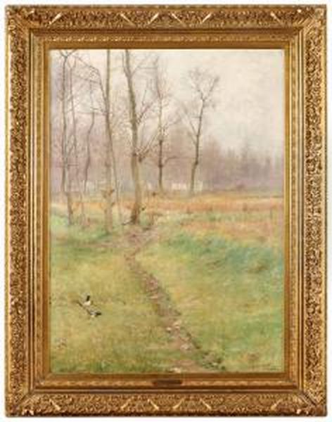 I December, Motiv Fran Frankrike Oil Painting by Nils Kreuger