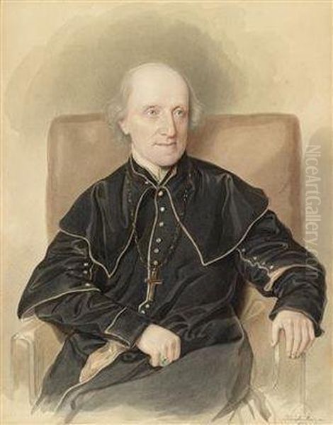 Portrait Of Vinzenz Eduard Milde Oil Painting by Josef Nikolaus Kriehuber
