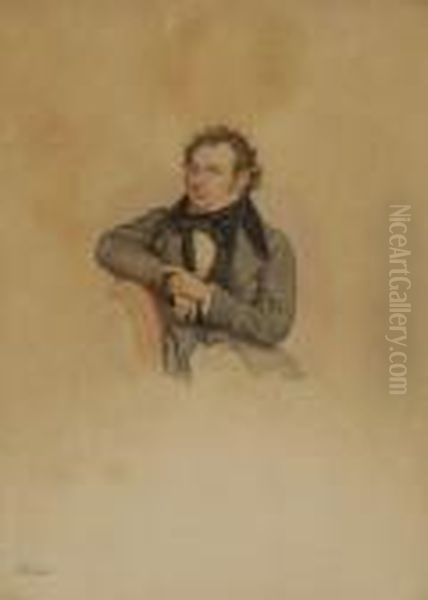 Franz Schubert Oil Painting by Josef Nikolaus Kriehuber