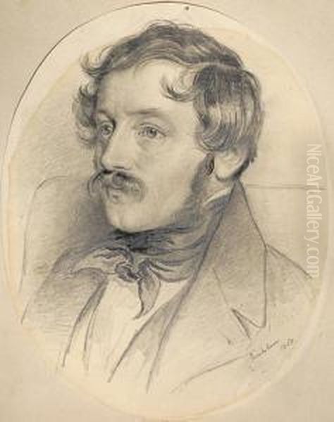 Portrait Of A Man Oil Painting by Josef Nikolaus Kriehuber