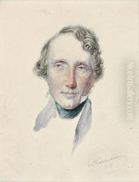 Bildnis Lord Ponsonby Oil Painting by Josef Nikolaus Kriehuber