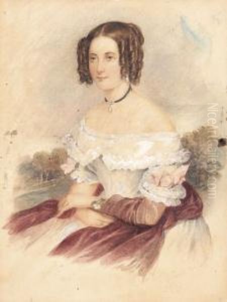 Ifju Holgy Portreja Oil Painting by Josef Nikolaus Kriehuber