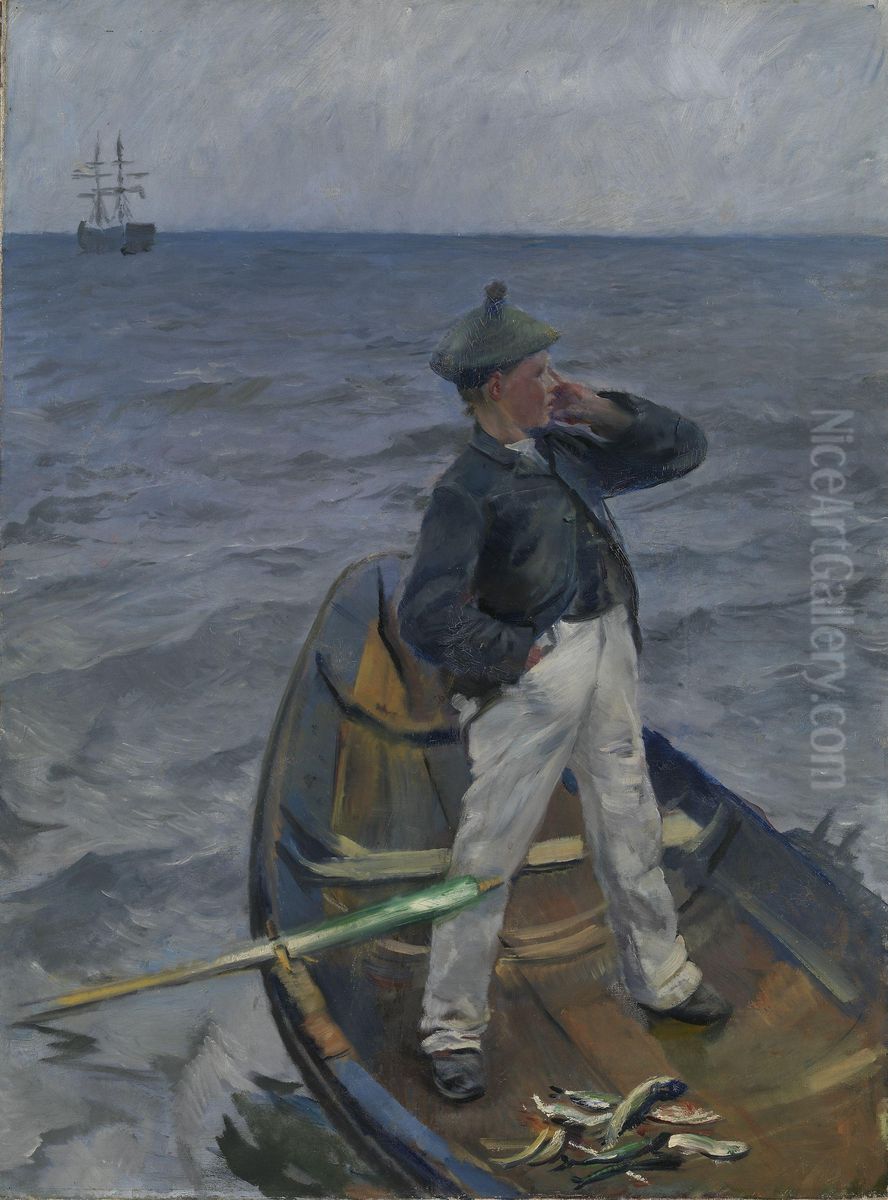 I Leden Oil Painting by Christian Krohg