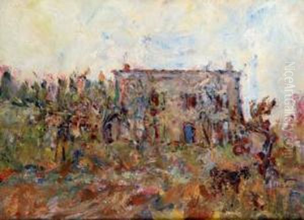 La Maison Dans Les Vignes. Oil Painting by Paul Kron