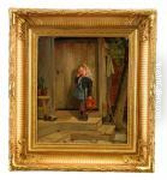 For Sent Till Forsta Skoldagen Oil Painting by Julius Johann Ferdinand Kronberg