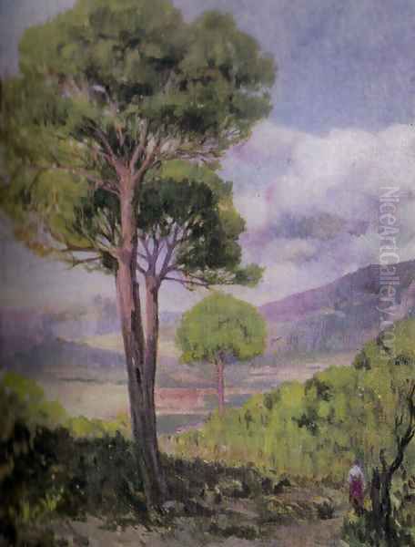 Paisaje con arbol Oil Painting by Fernando (cabrera) Canto