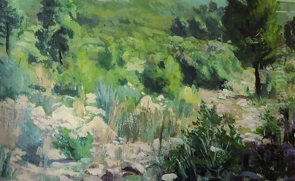 Paisaje Verde Oil Painting by Fernando (cabrera) Canto