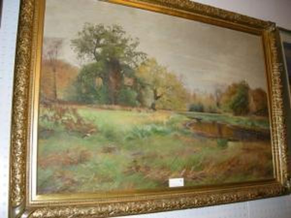 Dammen Hallands Vadero Oil Painting by Olof Krumlinde