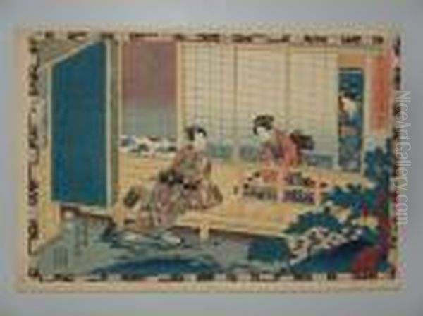 Chapitre 5 Del'histoire Du Prince Genji Oil Painting by Gototei Kunisada