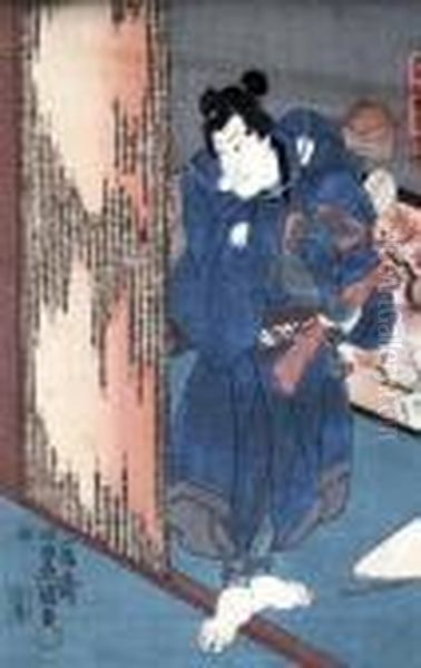 Samurai Oil Painting by Gototei Kunisada