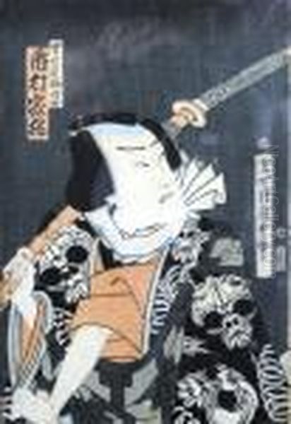 Le Samourai Oil Painting by Gototei Kunisada