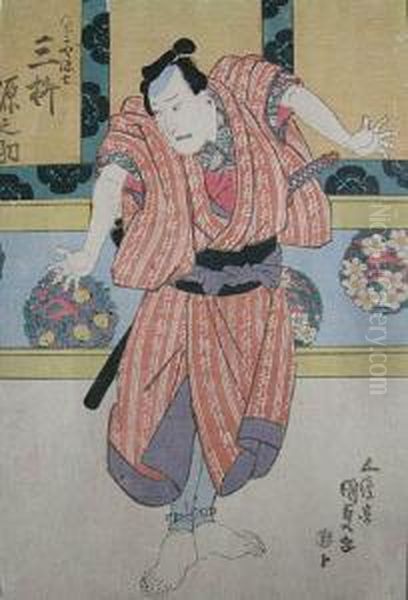 Mezczyzna We Wnetrzu Oil Painting by Gototei Kunisada