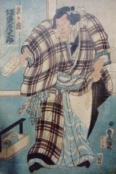 Mezczyzna Zdejmujacy Sandaly Oil Painting by Gototei Kunisada