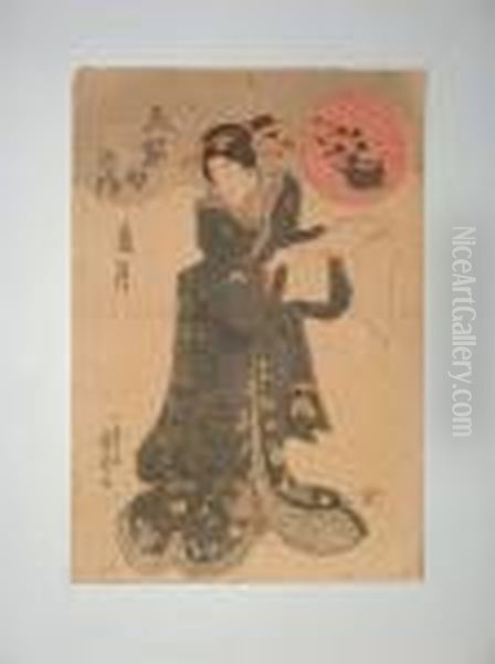 Jeune Femme Oil Painting by Utagawa Kuniyoshi