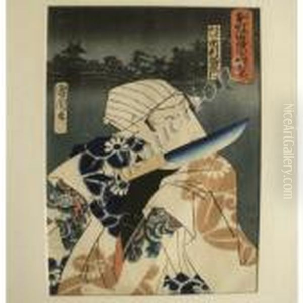 Samurai Oil Painting by Utagawa Kuniyoshi