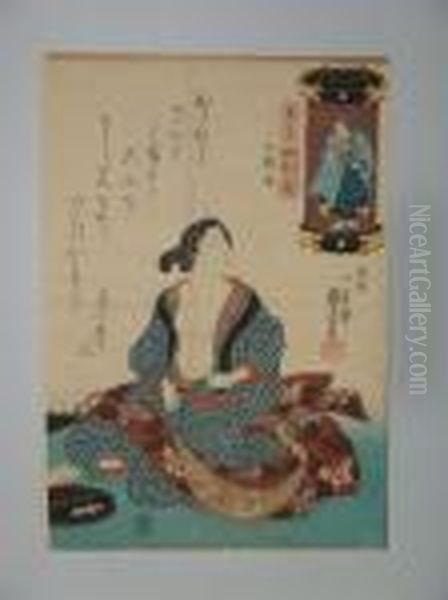 Une Jeune Femmeassise Oil Painting by Utagawa Kuniyoshi