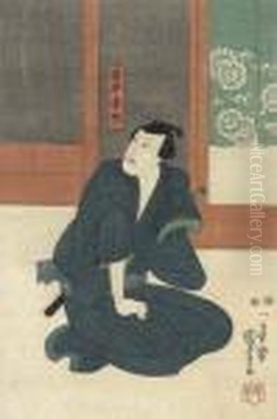 Oban Tate Oil Painting by Utagawa Kuniyoshi