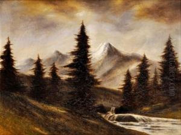 Smreky Pri Rieke Poprad Oil Painting by Jeno Kuszka