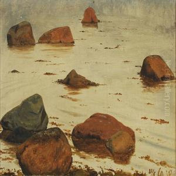 Stones On The Beach Oil Painting by Vilhelm Kyhn