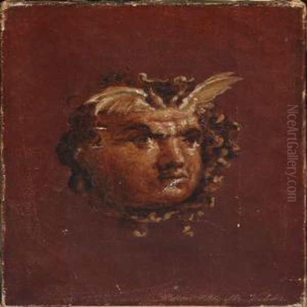 Pompeian Motiv With A Medusa Head Oil Painting by Vilhelm Kyhn