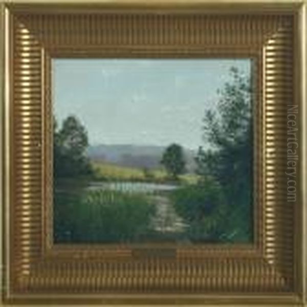 Summer Scenery From Ry Oil Painting by Vilhelm Kyhn