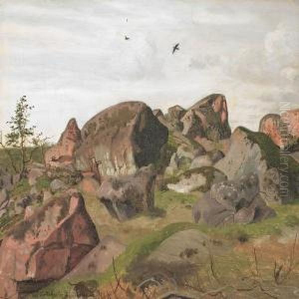 Big Rocks At Rosjo Near Stockholm Oil Painting by Vilhelm Kyhn