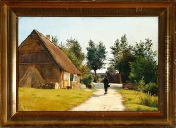 Scenery From Rorvig Village, Denmark Oil Painting by Vilhelm Kyhn