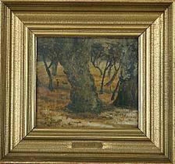 Forest Study Oil Painting by Vilhelm Kyhn